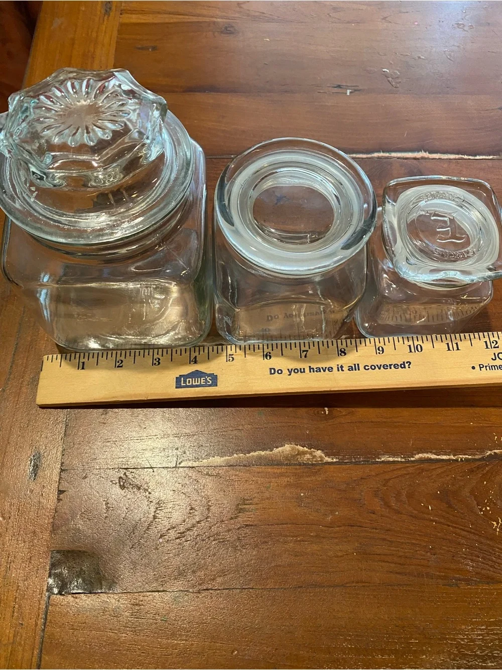 Set  of 3 Apothecary Jars with Lids- no label